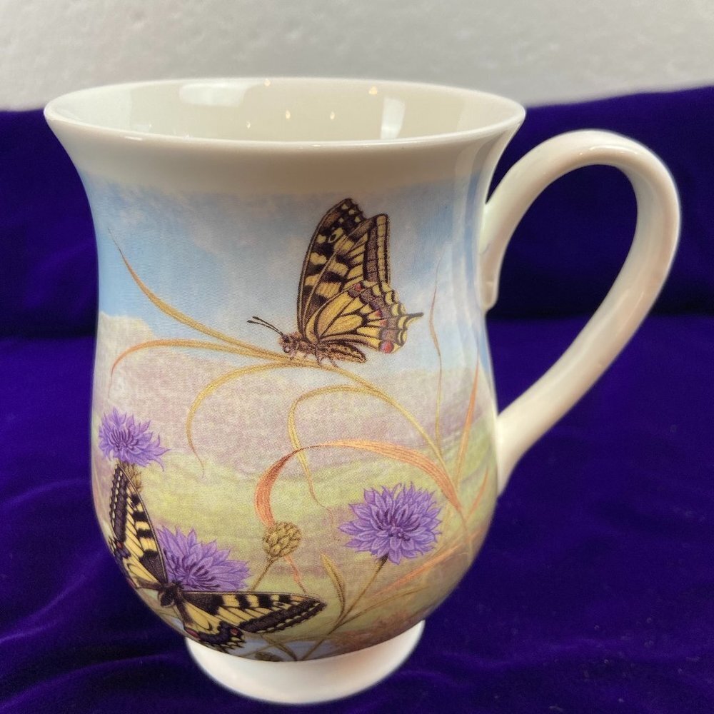 Cup Mug England Butterflies Fine Bone China
